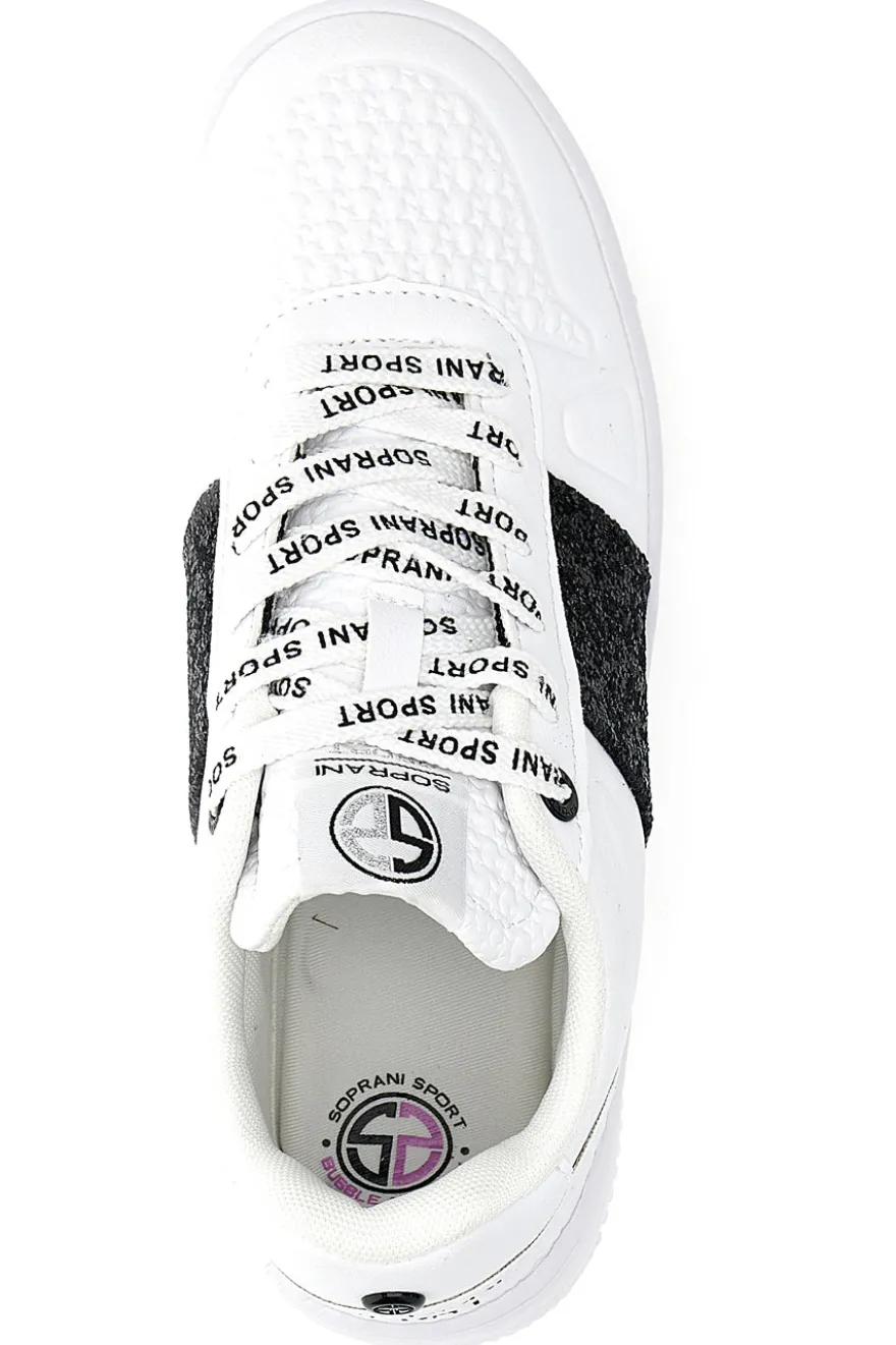 Sneakers Flatform Soprani Jimmy Glitter Bianche