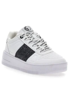 Sneakers Flatform Soprani Jimmy Glitter Bianche