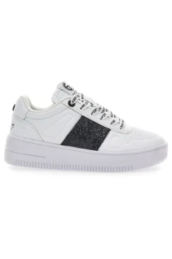 Sneakers Flatform Soprani Jimmy Glitter Bianche