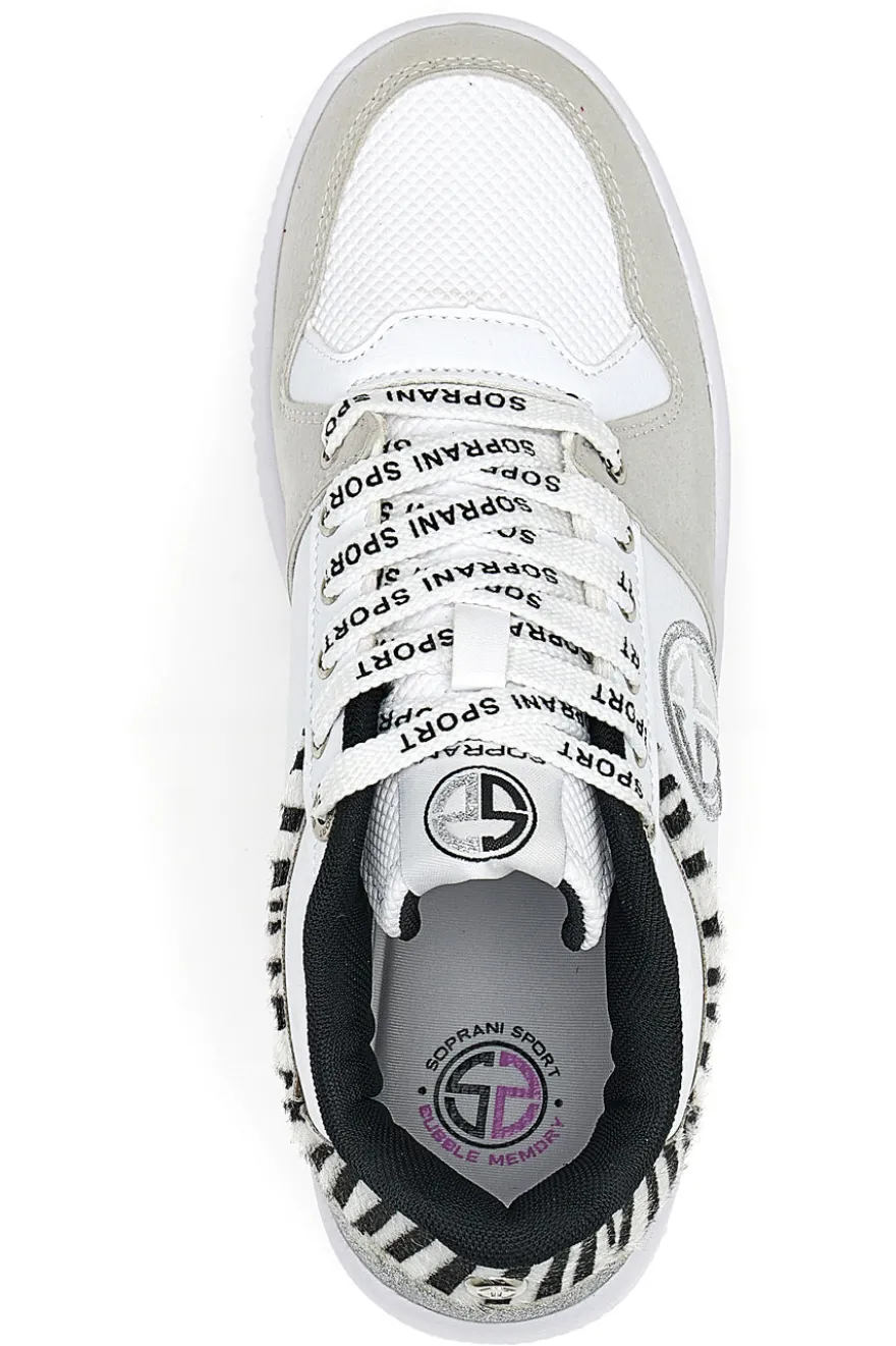 Sneakers Flatform Soprani Alex Bianche Animalier