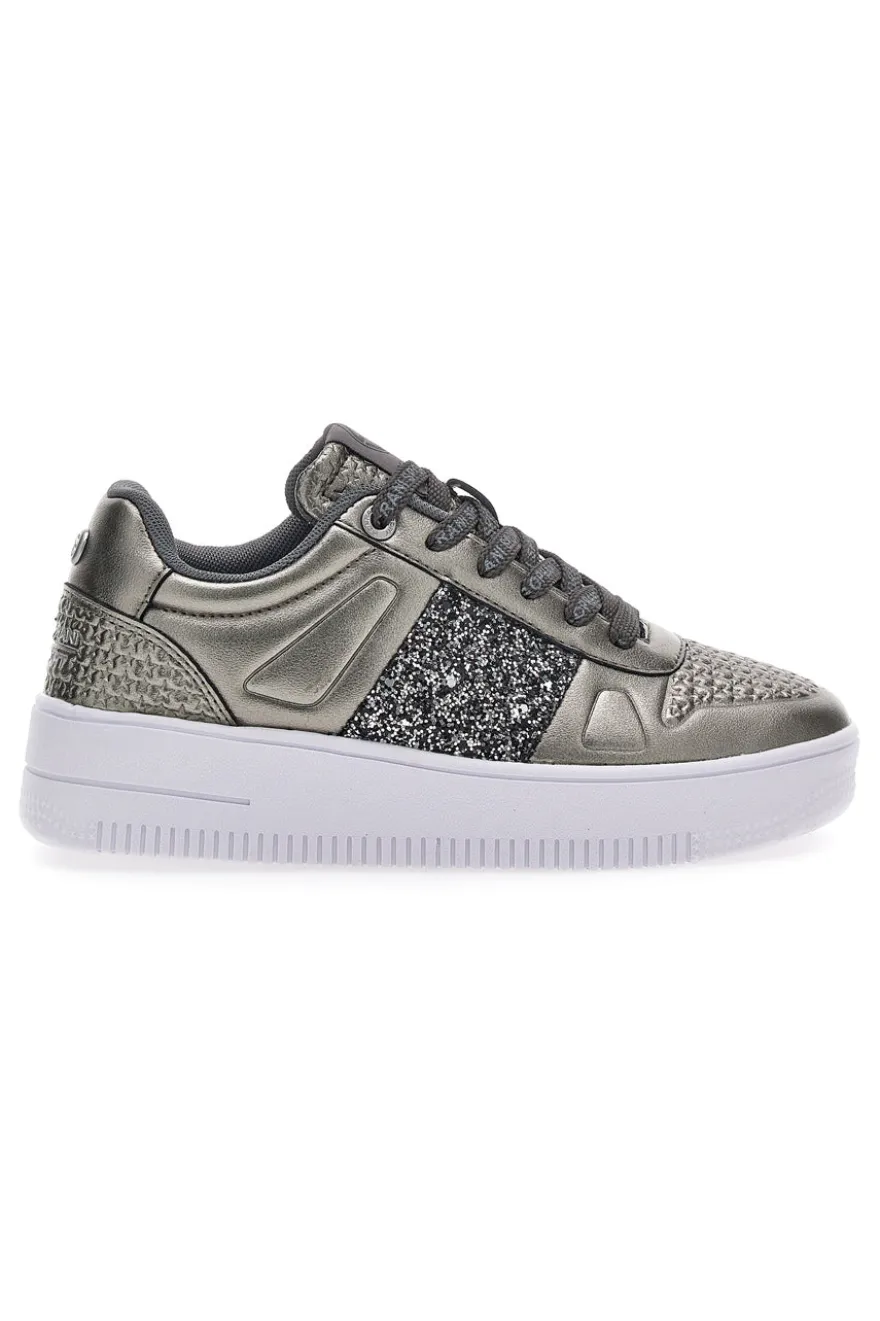 Sneakers Flatform Soprani Jimmy Glitter Piombo