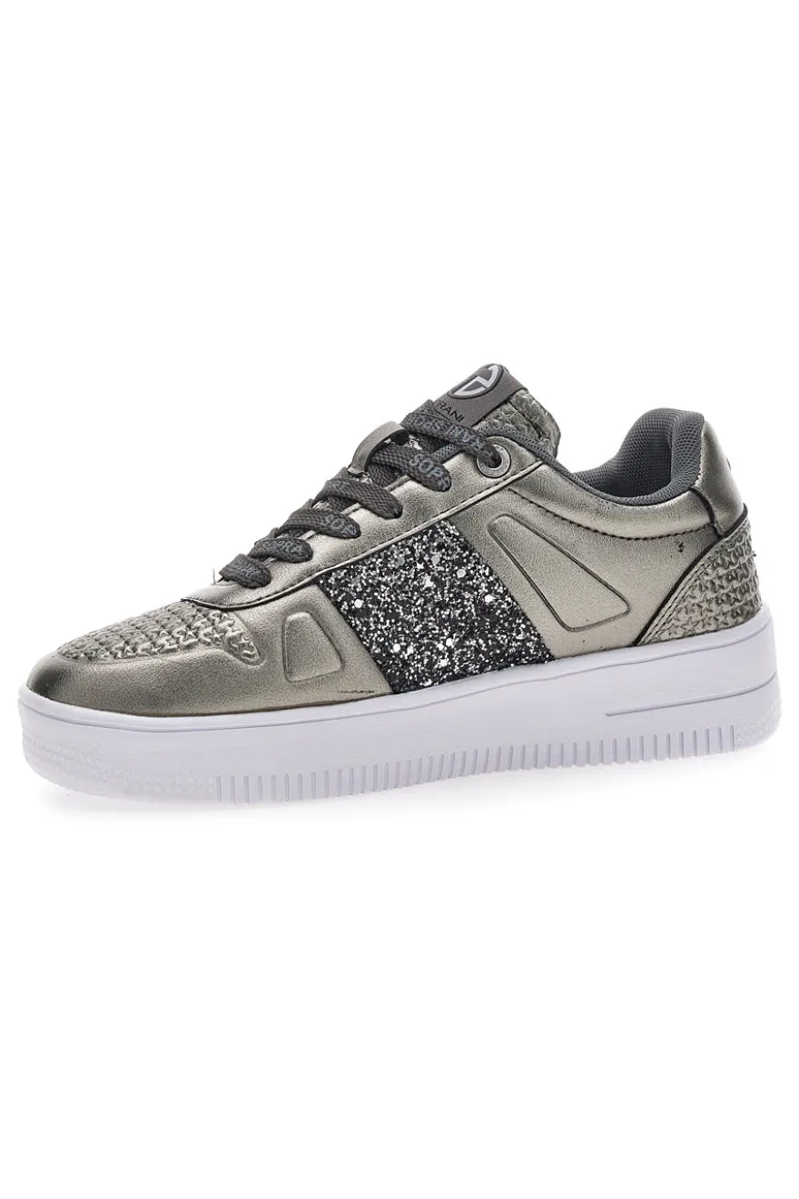 Sneakers Flatform Soprani Jimmy Glitter Piombo