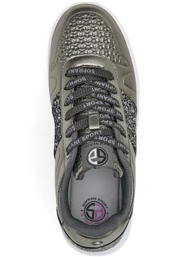 Sneakers Flatform Soprani Jimmy Glitter Piombo