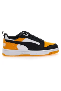 Sneakers Gialle e Nere con lacci Puma Rebound V6 Lo Jr
