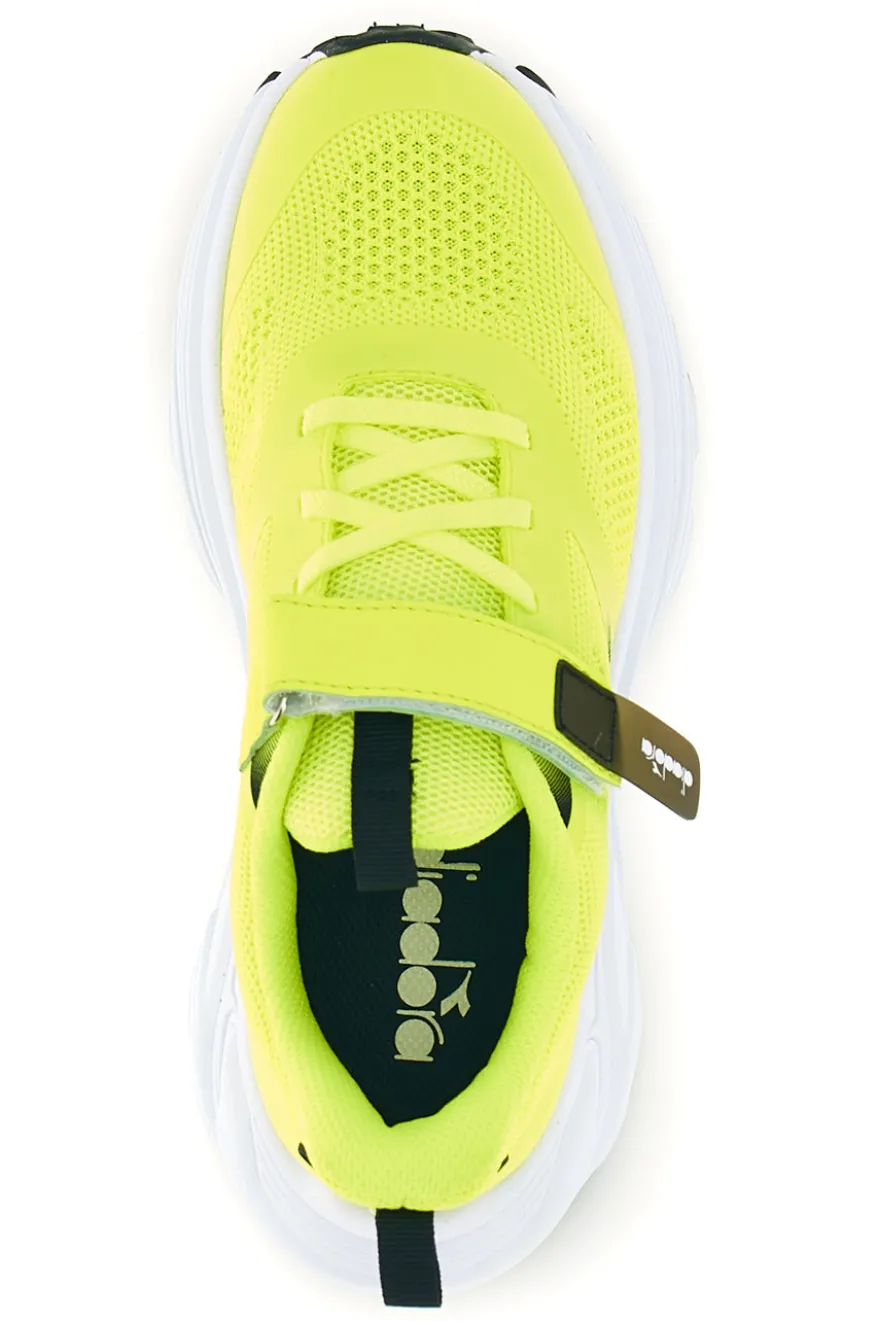 Sneakers Gialle fluo con chiusura a strappo in tessuto traspirante Diadora Snipe 4 Jr