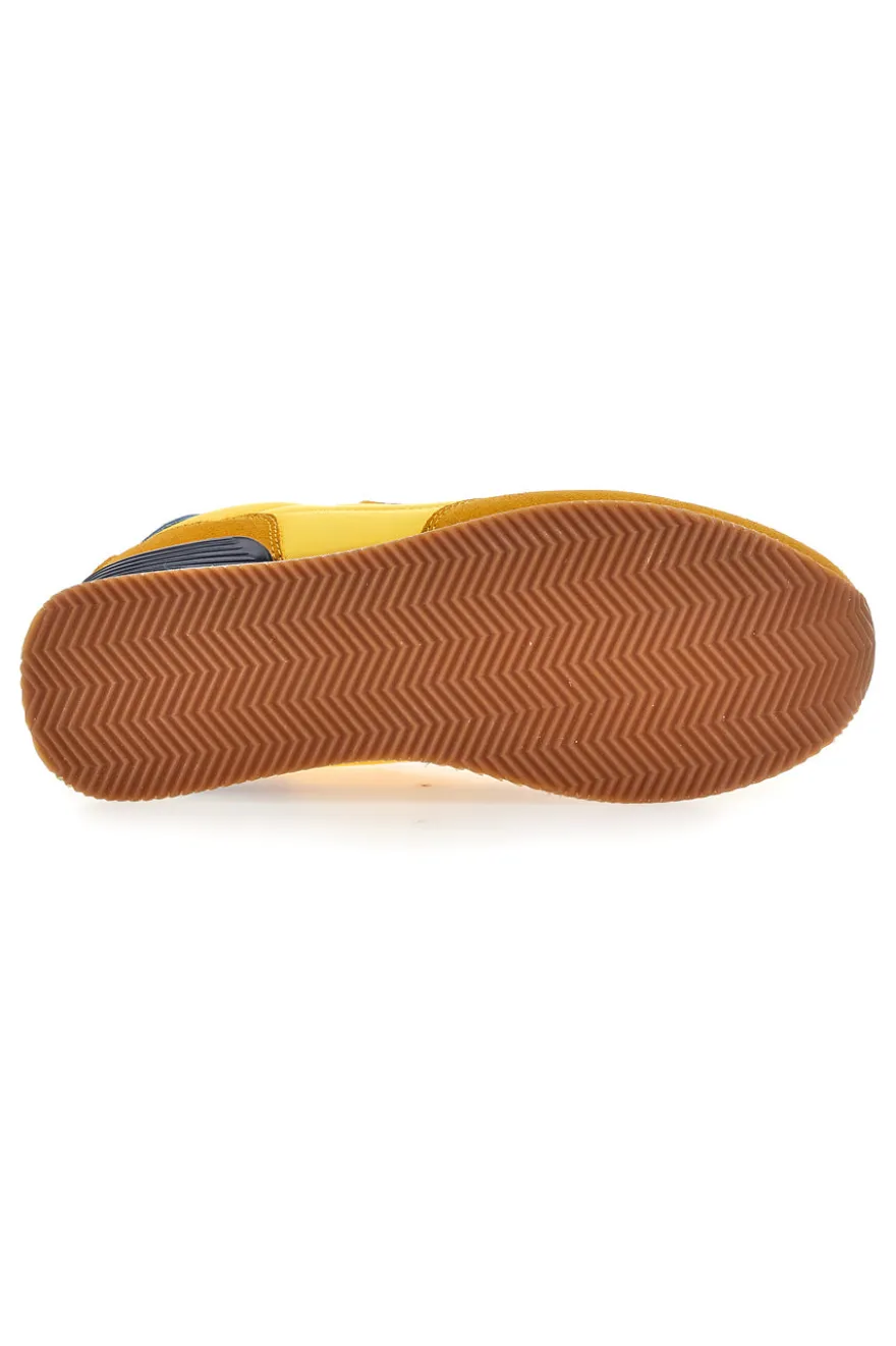 Sneakers gialle in tessuto con dettagli scamosciati Gas OMY MIX