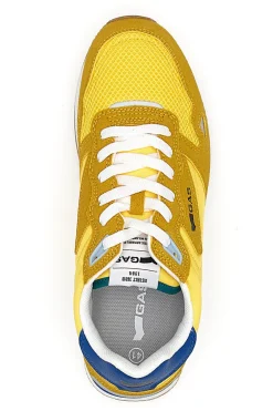 Sneakers gialle in tessuto con dettagli scamosciati Gas OMY MIX