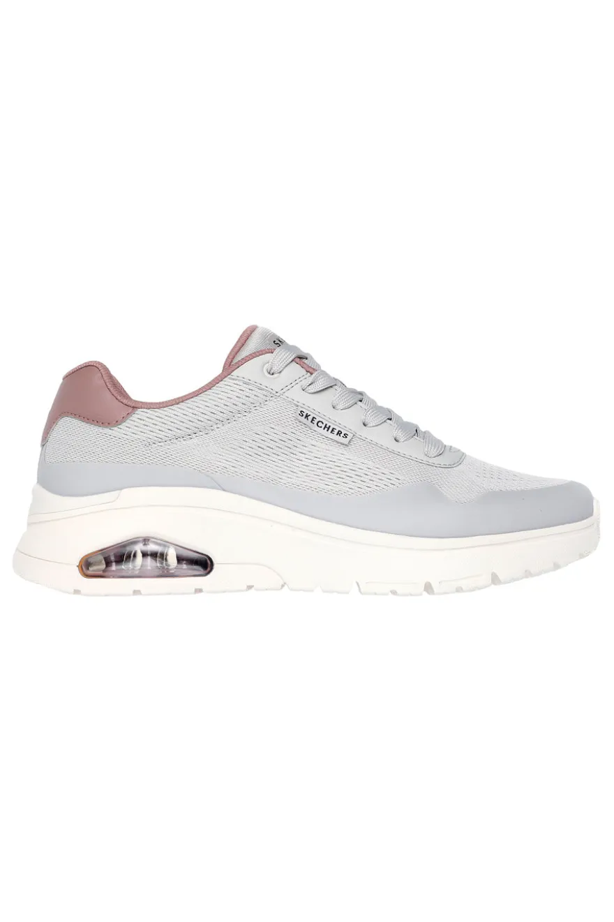 Sneakers Grigie Con Bolla ad Aria Skechers Uno Flex Spring On Air