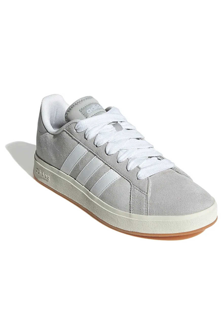 Sneakers grigie con dettagli bianchi stile retrò Adidas Grand Court Base 00s