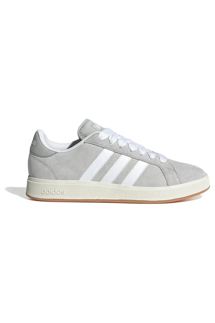 Sneakers grigie con dettagli bianchi stile retrò Adidas Grand Court Base 00s