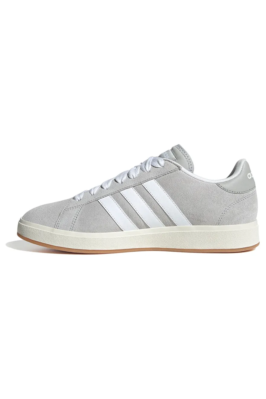 Sneakers grigie con dettagli bianchi stile retrò Adidas Grand Court Base 00s