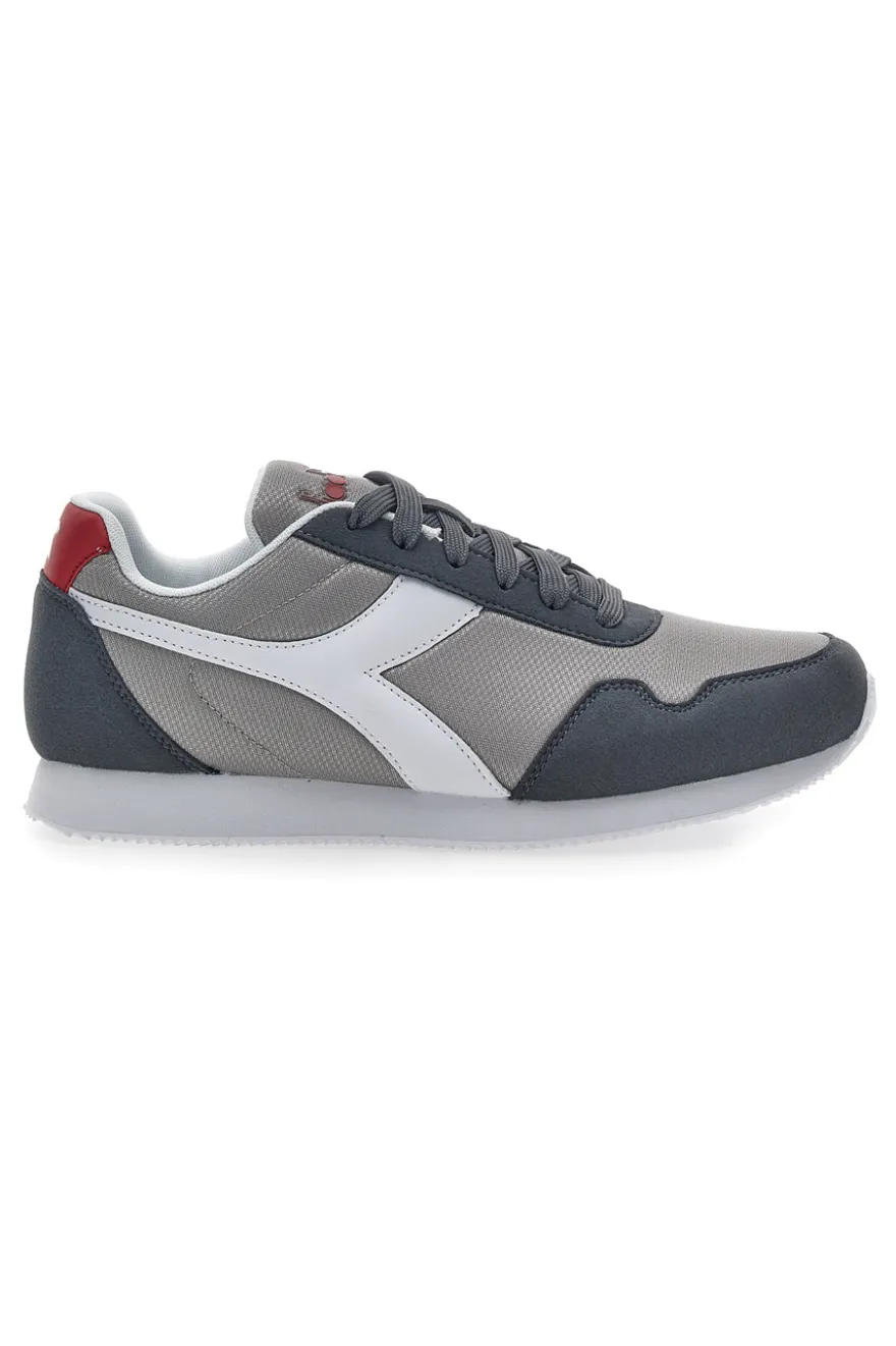 Sneakers Grigie con Fregio Bianco Diadora Simple Run
