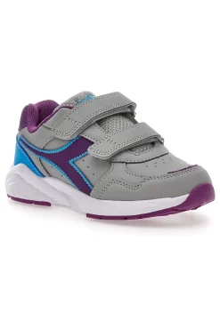 Sneakers grigie con velcro Diadora Falcon 5 SL JR V