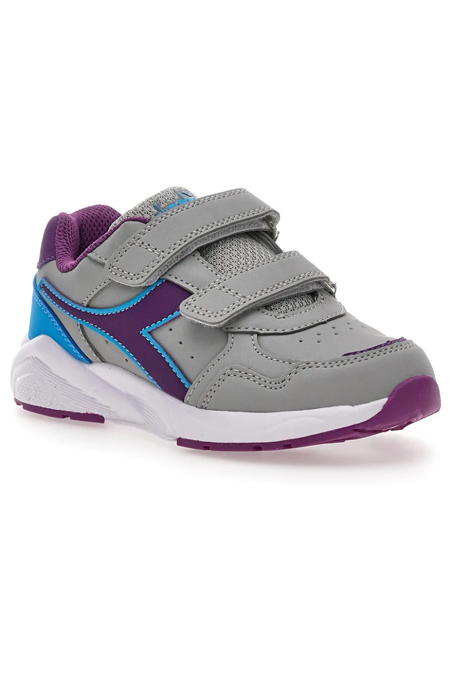 Sneakers grigie con velcro Diadora Falcon 5 SL JR V