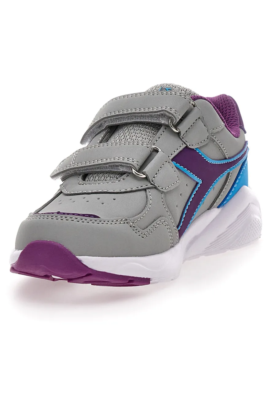 Sneakers grigie con velcro Diadora Falcon 5 SL JR V