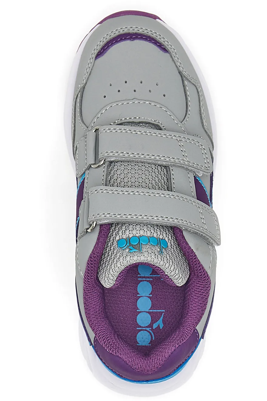 Sneakers grigie con velcro Diadora Falcon 5 SL JR V