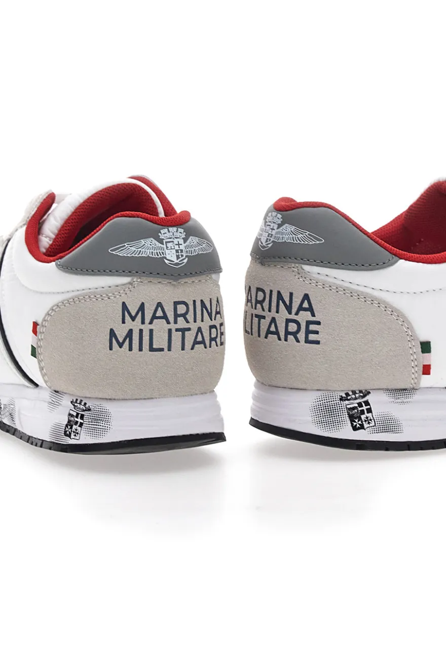 Sneakers Grigie e Bianche Con Lacci Marina Militare MM255