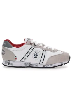 Sneakers Grigie e Bianche Con Lacci Marina Militare MM255