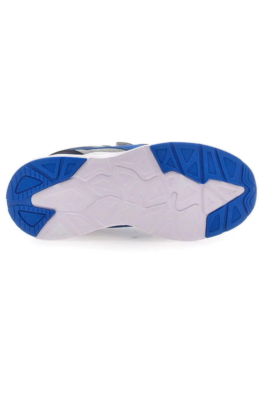 Sneakers Grigie e Blu con Doppio Velcro Diadora Falcon 5 JR V