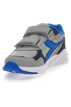 Sneakers Grigie e Blu con Doppio Velcro Diadora Falcon 5 JR V