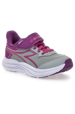 Sneakers grigie e fucsia sportive con strappo Diadora Snipe 3 JR