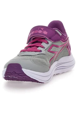 Sneakers grigie e fucsia sportive con strappo Diadora Snipe 3 JR