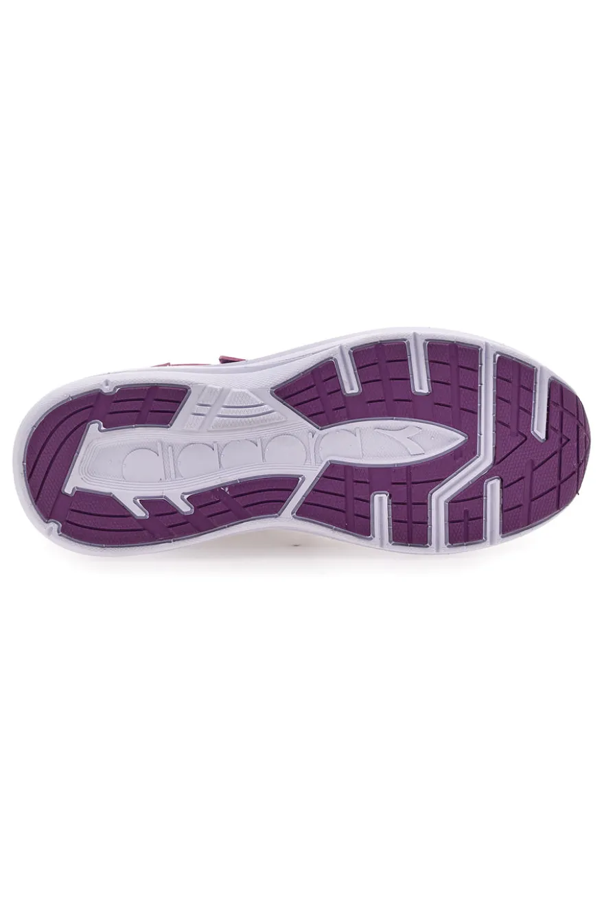 Sneakers grigie e fucsia con strappo e lacci elastici Diadora Snipe 3 JR