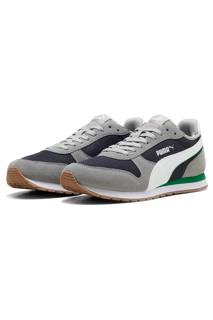 Sneakers grigie e navy in mesh con dettagli scamosciati Puma ST Miler
