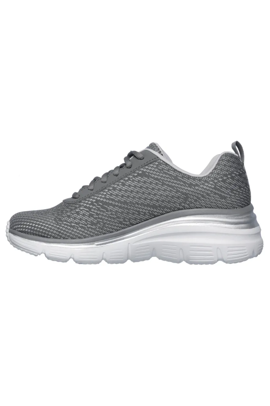 Sneakers grigie in mesh con memory foam Skechers Fashion fit bold boundaries