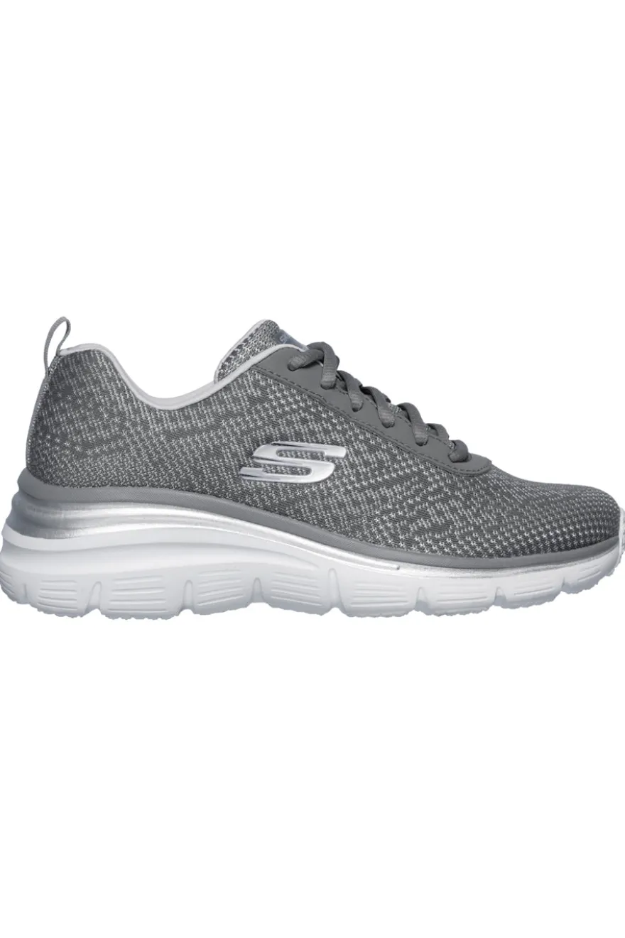 Sneakers grigie in mesh con memory foam Skechers Fashion fit bold boundaries