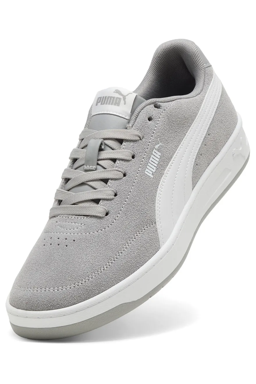 Sneakers grigie in pelle scamosciata con suola in gomma Puma Court Classic Clean SD