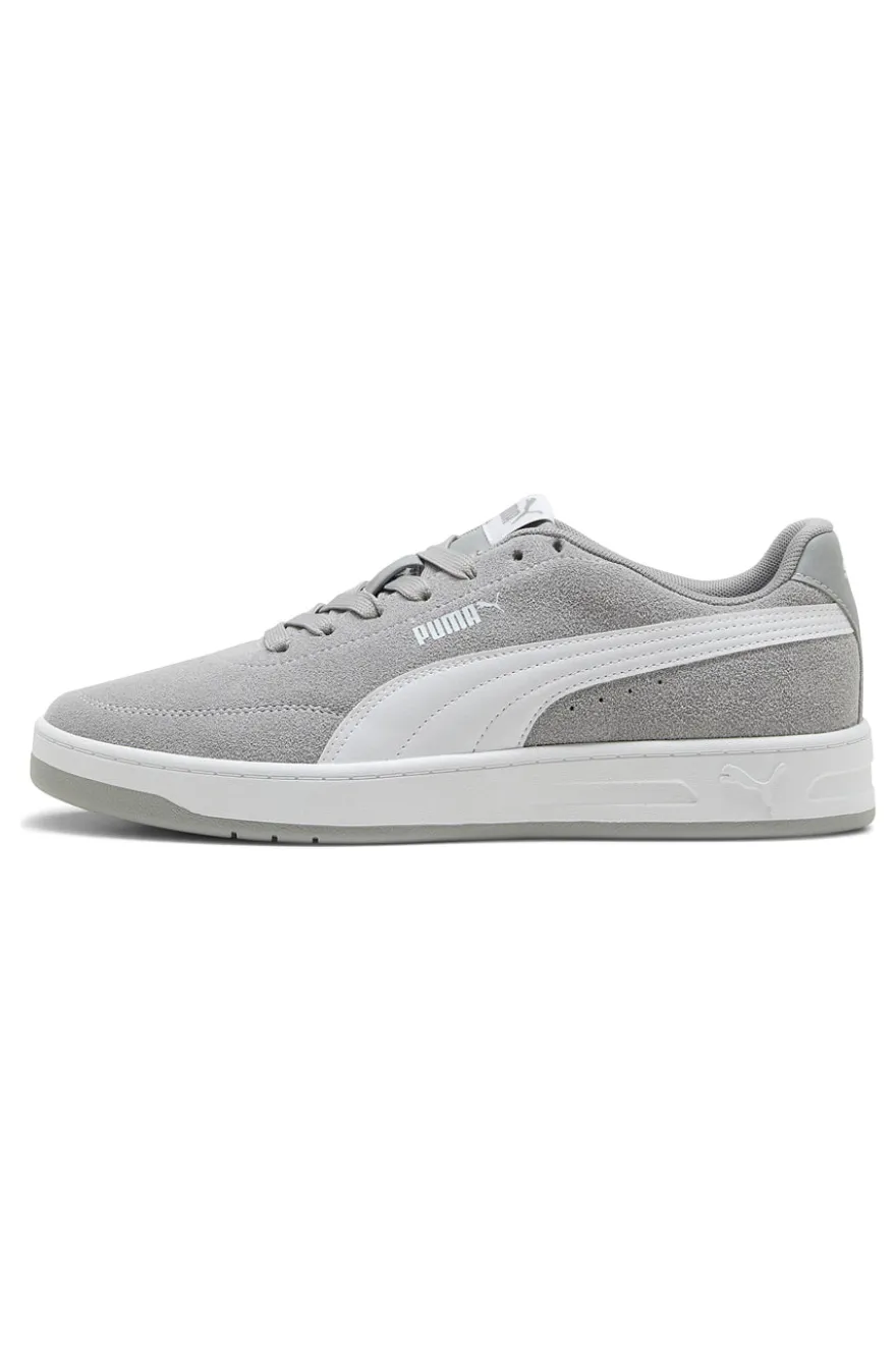 Sneakers grigie in pelle scamosciata con suola in gomma Puma Court Classic Clean SD