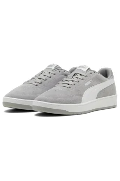 Sneakers grigie in pelle scamosciata con suola in gomma Puma Court Classic Clean SD