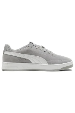Sneakers grigie in pelle scamosciata con suola in gomma Puma Court Classic Clean SD