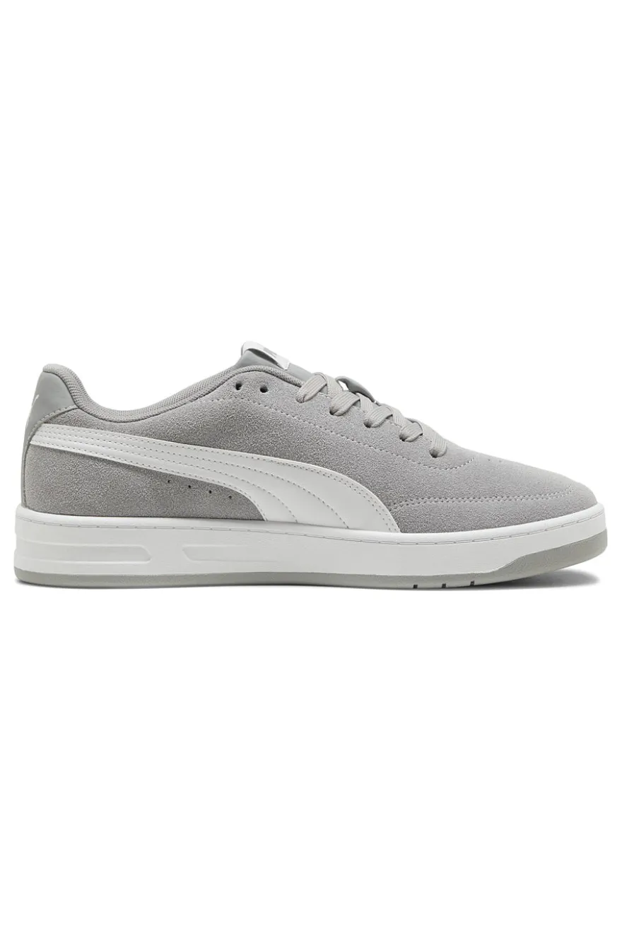 Sneakers grigie in pelle scamosciata con suola in gomma Puma Court Classic Clean SD