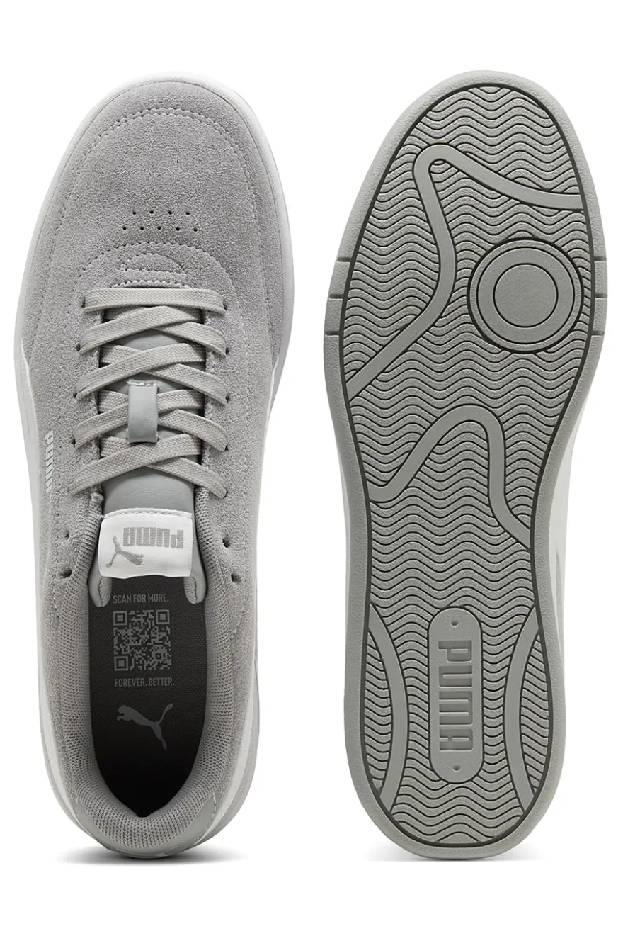 Sneakers grigie in pelle scamosciata con suola in gomma Puma Court Classic Clean SD