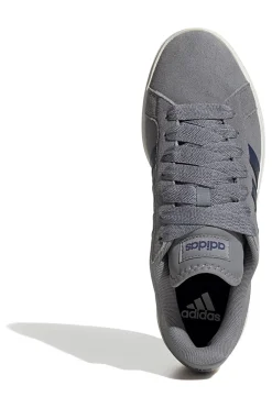 Sneakers grigie in pelle con strisce blu Adidas Grand Court Base 00s