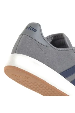 Sneakers grigie in pelle con strisce blu Adidas Grand Court Base 00s