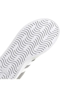 Sneakers grigie in suede con 3 strisce bianche Adidas VL Court 3.0 K