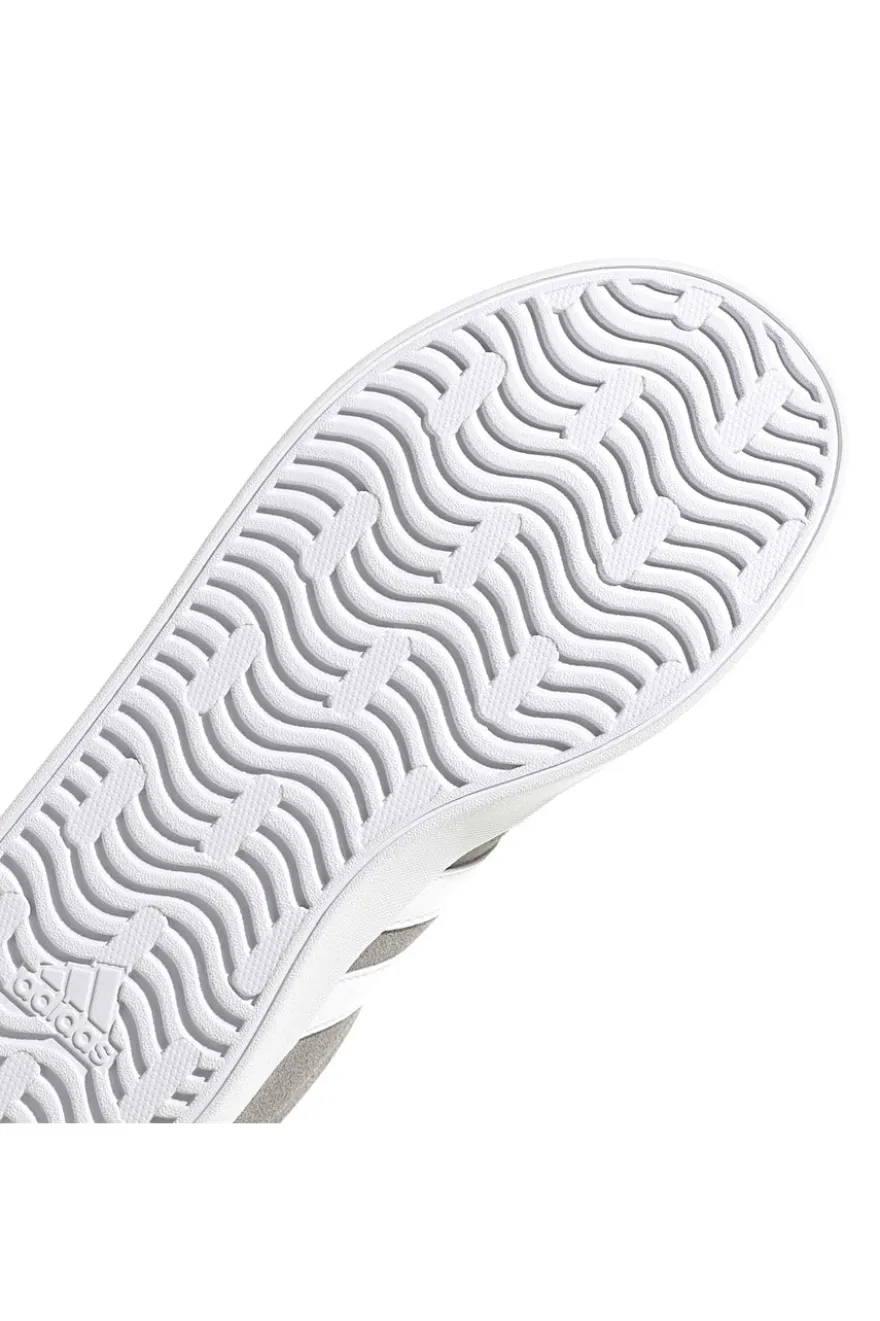 Sneakers grigie in suede con 3 strisce bianche Adidas VL Court 3.0 K