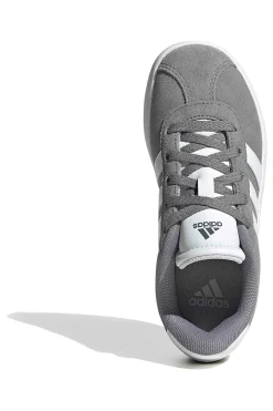 Sneakers grigie in suede con 3 strisce bianche Adidas VL Court 3.0 K