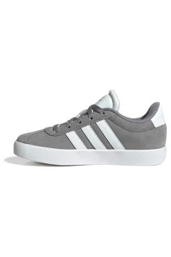 Sneakers grigie in suede con 3 strisce bianche Adidas VL Court 3.0 K
