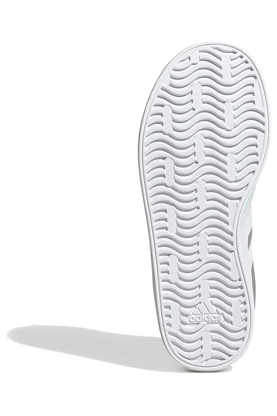 Sneakers grigie in suede con 3 strisce bianche Adidas VL Court 3.0 K