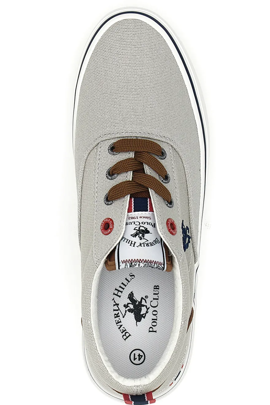 Sneakers grigie in tela con dettagli a contrasto BEVERLY HILLS POLO BATH CVS