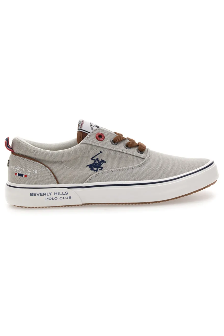 Sneakers grigie in tela con dettagli a contrasto BEVERLY HILLS POLO BATH CVS
