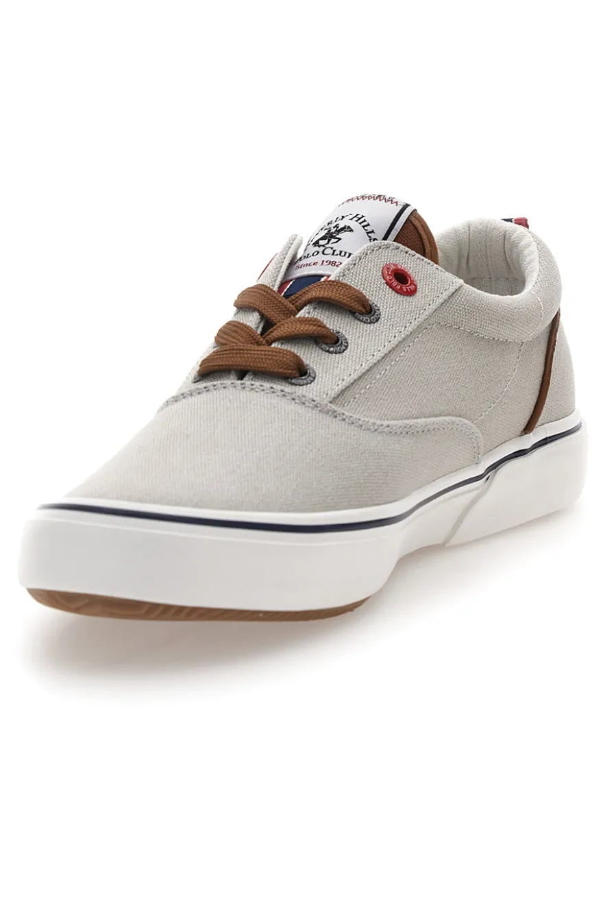 Sneakers grigie in tela con dettagli a contrasto BEVERLY HILLS POLO BATH CVS