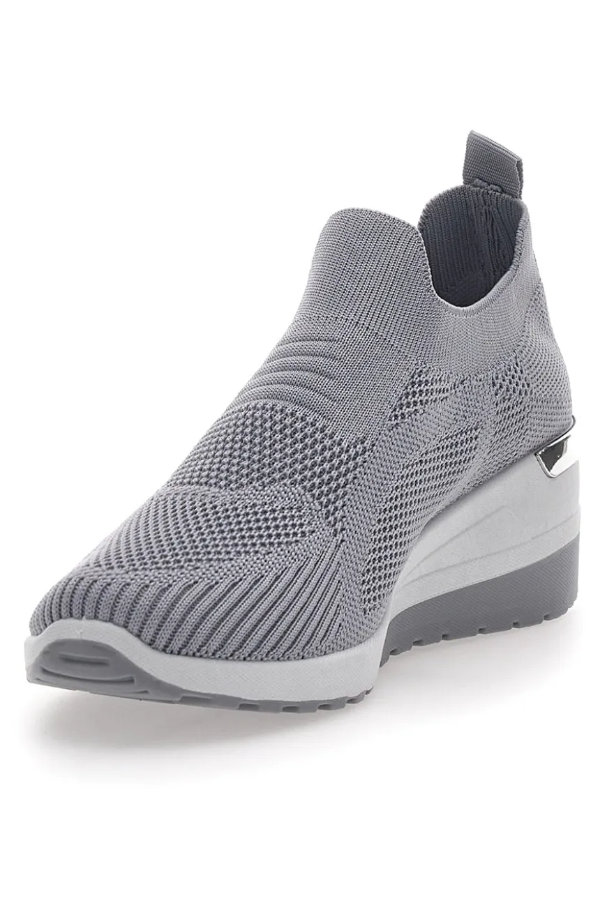 Sneakers Grigie Slip-on Con Zeppa Prima Riga 432