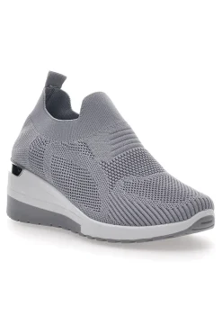 Sneakers Grigie Slip-on Con Zeppa Prima Riga 432