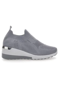 Sneakers Grigie Slip-on Con Zeppa Prima Riga 432