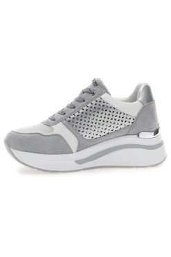 Sneakers grigie traforate con zip e zeppa Inblu 481IN